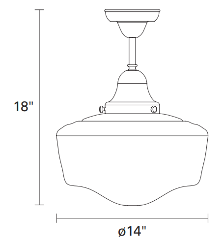 DVI LIGHTING SCHOOLHOUSE SEMI FLUSH MOUNT EBONY DVP7511EB