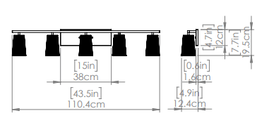 DVI LIGHTING LASALLE 5 LT VANITY CHROME DVP11355CH-RI