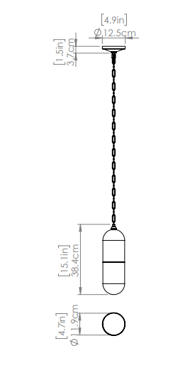 DVI LIGHTING CAPSULE OUTDOOR PENDANT DVP13775BK-OP