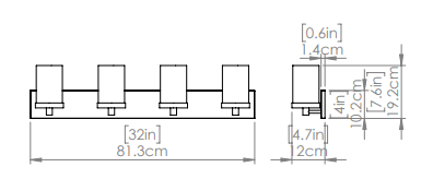 DVI LIGHTING RIVERVIEW 4 LT VANITY EBONY DVP14044EB-OP
