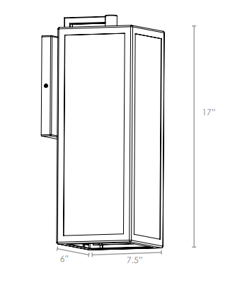DVI LIGHTING BAKER STREET OUTDOOR 17" WALL MOUNT DVP15672BK-CL