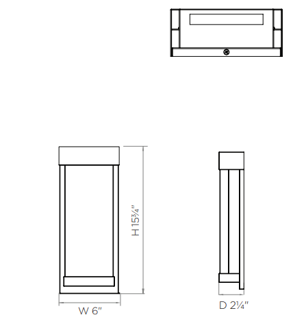 DVI LIGHTING NIEUPORT LED MEDIUM SCONCE OUTDOOR DVP23973BK-SDY