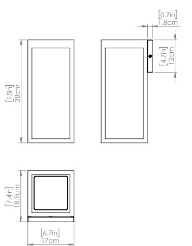 DVI LIGHTING BISHOP LED OUTDOOR 15" SCONCE DVP26972BK-HNC