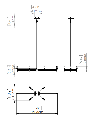 DVI LIGHTING CAMBRAI 6 LT LINEAR EBONY DVP27304MF+EB