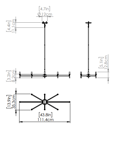 DVI LIGHTING CAMBRAI 8 LT LINEAR EBONY DVP27341MF+EB