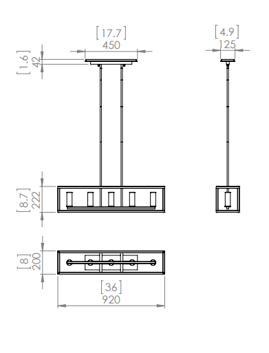 DVI LIGHTING SAMBRE 5 LIGHT LINEAR EBONY DVP28102EB-OP