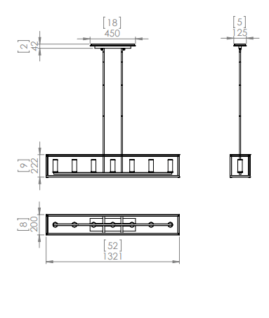 DVI LIGHTING SAMBRE 7 LIGHT LINEAR EBONY DVP28104EB-OP