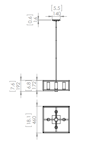 DVI LIGHTING SAMBRE 4 LIGHT PENDANT BUFFED NICKEL DVP28120MF+BN-CL
