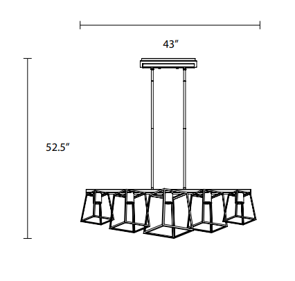 DVI LIGHTING CAPE BRETON 5 LT LINEAR EBONY DVP29004MF+EB