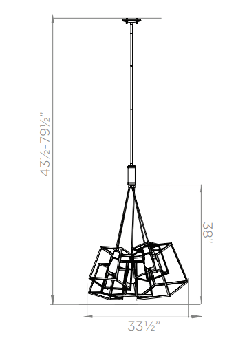 DVI LIGHTING CAPE BRETON 5 LT PENDANT EBONY DVP29025MF+EB