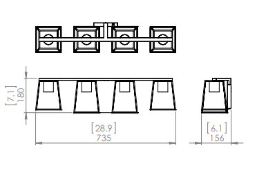 DVI LIGHTING CAPE BRETON 4 LT VANITY EBONY DVP29044MF+EB