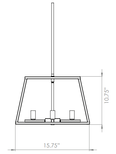 DVI LIGHTING LAURENTIAN 4 LIGHT PENDANT DVP30006SN+GR