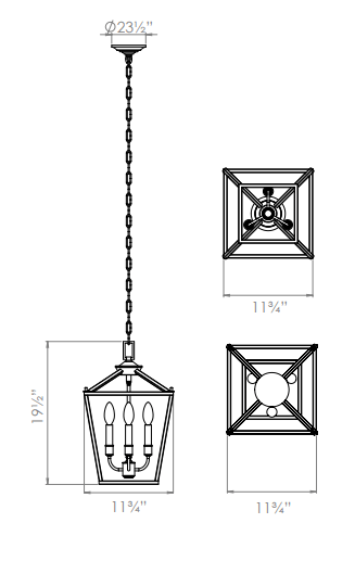 DVI LIGHTING LUNDY'S LANE 3 LT PENDANT SATIN NICKEL DVP30147MF+SN