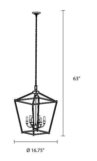 DVI LIGHTING LUNDY'S LANE 6 LT FOYER BRASS DVP30148MF+BR