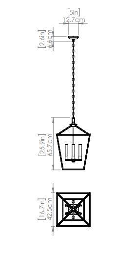 DVI LIGHTING LUNDY'S LANE OUTDOOR 6 LT PENDANT DVP30177BK-OP
