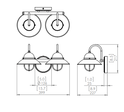 DVI LIGHTING PEGGY'S COVE 2 LT VANITY VENETIAN BRASS DVP31022GR+VBR