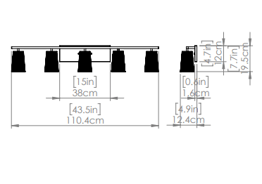 DVI LIGHTING LUCA 5 LIGHT VANITY CHROME  DVP31355CH-RICE