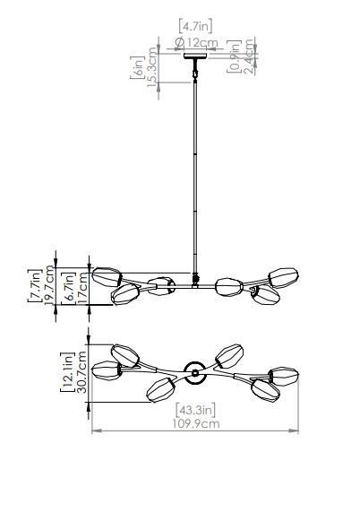 DVI LIGHTING JAVELIN 6 LT LINEAR EBONY DVP33202EB-ICE