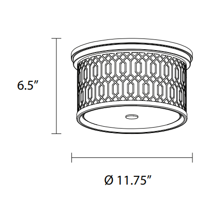 DVI LIGHTING TORTONA 2 LT FLUSH MOUNT DVP33932VBR-SW