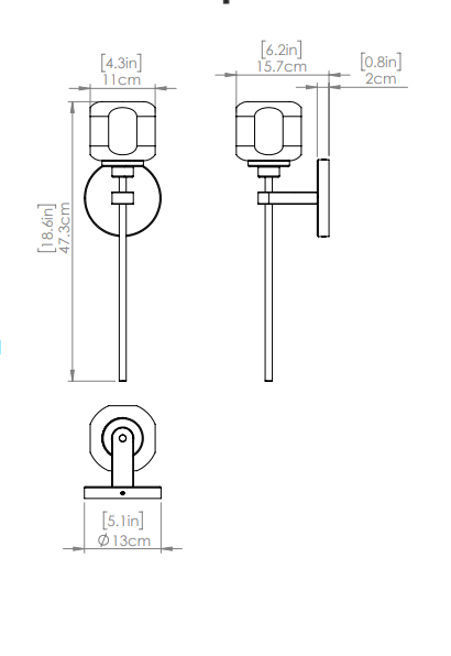 DVI LIGHTING SAMAR SCONCE EBONY  DVP34601EB-CL