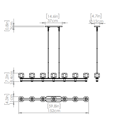 DVI LIGHTING SAMAR 7 LT LINEAR BRASS DVP34604BR-CL