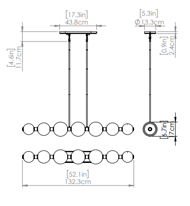 DVI LIGHTING GLIMMER LED 52" LINEAR BRASS DVP34904BR-PUC