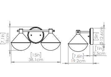 DVI LIGHTING AGAWA 2 LIGHT VANITY DVP36122BK-OP