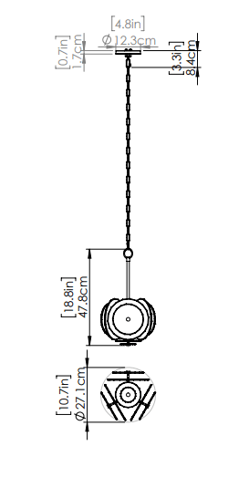 DVI LIGHTING CAROUSEL 3 LT MINI-PENDANT BRASS DVP36519BR-MS