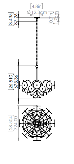 DVI LIGHTING CAROUSEL 4 LT CHANDELIER EBONY DVP36525EB-MS