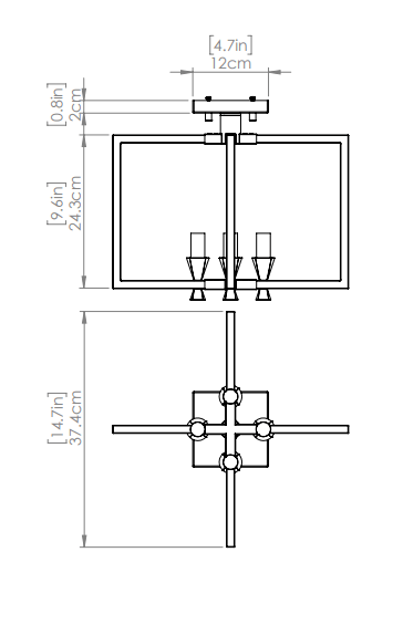 DVI LIGHTING CARISBROOKE 4 LT SEMI-FLUSH MOUNT EBONY DVP37111EB