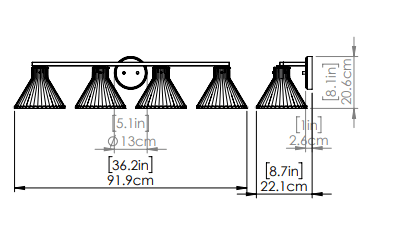 DVI LIGHTING DOREST 4 LIGHT VANITY EBONY  DVP37244EB-RIO