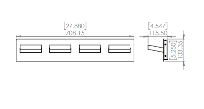 DVI LIGHTING PRECIPICE 4 LT VANITY LED EBONY DVP37594EB-AO