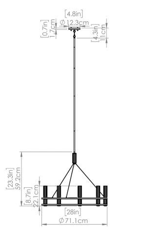 DVI LIGHTING CARDINAL 9 LT CHANDELIER BRASS DVP37824BR-VICE