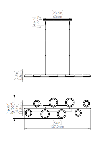 DVI LIGHTING TEMAGAMI 8 LT LINEAR LED DVP39304MF+GR