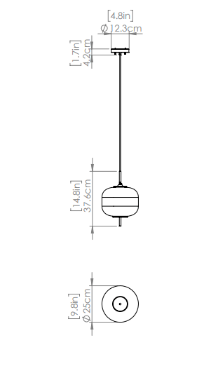 DVI LIGHTING MOUNT PEARL 14.75" MINI-PENDANT GRAPHITE DVP40010GR-RIO