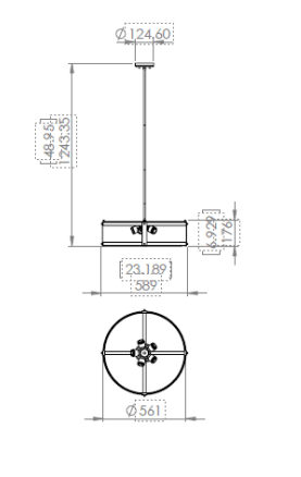 DVI LIGHTING OAKHURST 5 LT DUAL MOUNT GRAPHITE DVP40308GR+IW