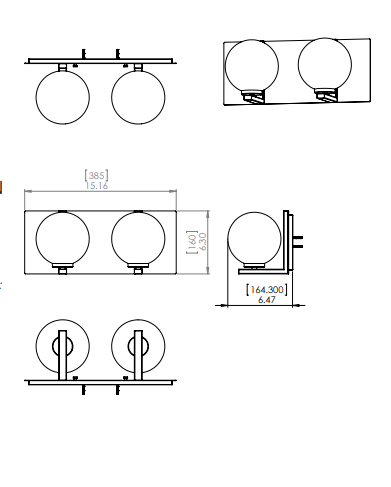 DVI LIGHTING TROPEA 2 LT VANITY BRASS DVP40422BR+GR-RPG