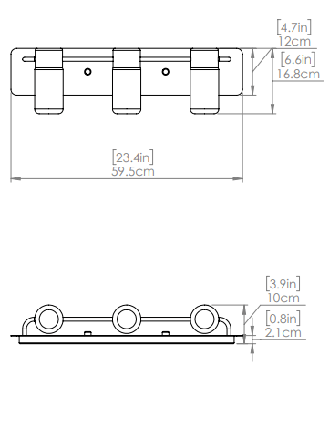 DVI LIGHTING TUXEDO 3 LT VANITY EBONY DVP40743EB+CH-OP