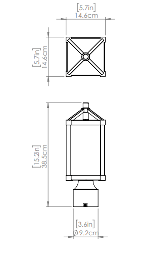 DVI LIGHTING NIPIGON OUTDOOR POST DVP41277BK+WWG-CL