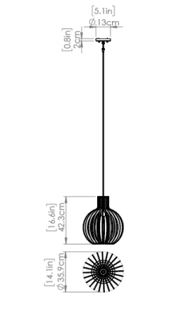 DVI LIGHTING NAHANNI PARK 14" PENDANT DVP42621BK-NW
