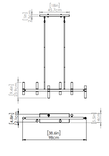 DVI LIGHTING KLONDIKE LINEAR EVONY DVP42804EB+MF