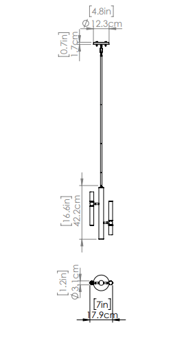 DVI LIGHTING KLONDIKE MINI PENDANT EVONY DVP42821EB+MF