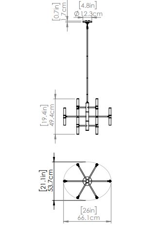 DVI LIGHTING KLONDIKE PENDANT EVONY DVP42824EB+MF