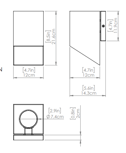 DVI LIGHTING BRECON OUTDOOR SQUARE 8.5" SCONCE DVP43060SS+BK