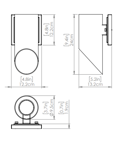 DVI LIGHTING BRECON OUTDOOR CYLINDER 9.5" SCONCE DVP43070SS+BK