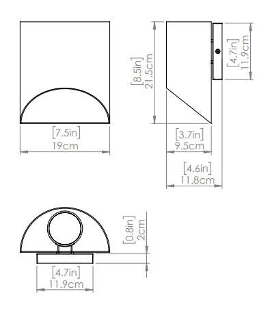 DVI LIGHTING BRECON OUTDOOR ROUND 8.5" SCONCE DVP43090SS+BK