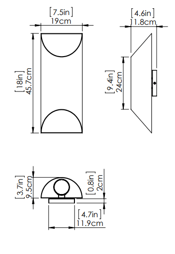 DVI LIGHTING BRECON OUTDOOR ROUND 18" SCONCE DVP43091SS+BK