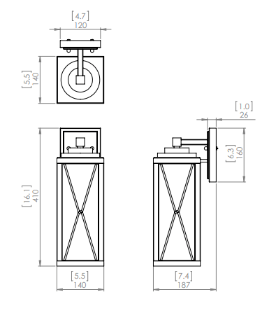 DVI LIGHTING COUNTRY FAIR SCONCE IRONWOOD DVP43372BK+IW-CL