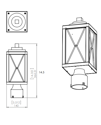 DVI LIGHTING COUNTRY FAIR LAMP POST IRONWOOD DVP43377BK+IW-CL