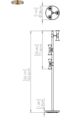 DVI LIGHTING FRENCH QUARTER FLOOR LAMP BRASS DVP43409BR